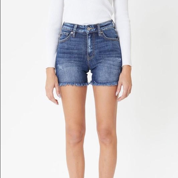 KanCan Denim Frayed Shorts - Picture 3 of 9